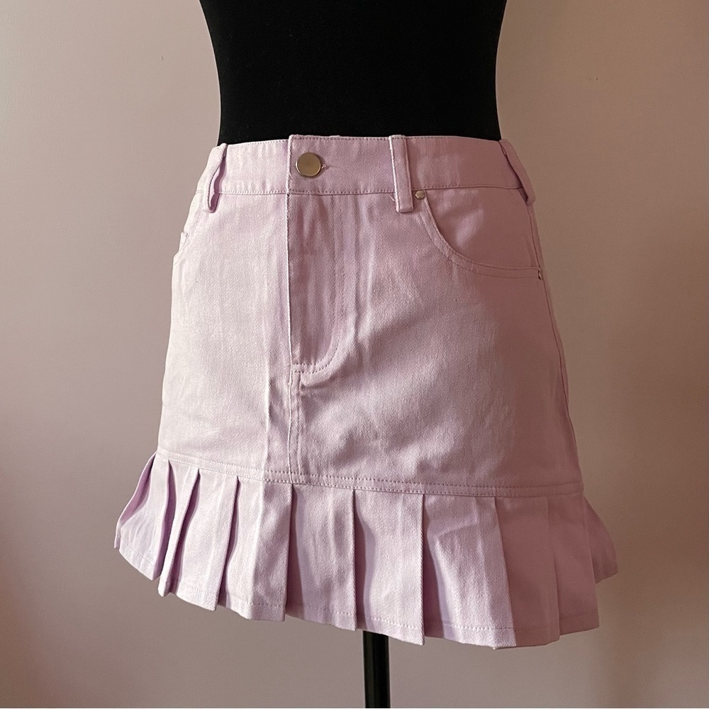 NEW! Sugar Thrillz (Dolls Kill)- Baby Pink Purplish Melody Girl Mini Skirt S